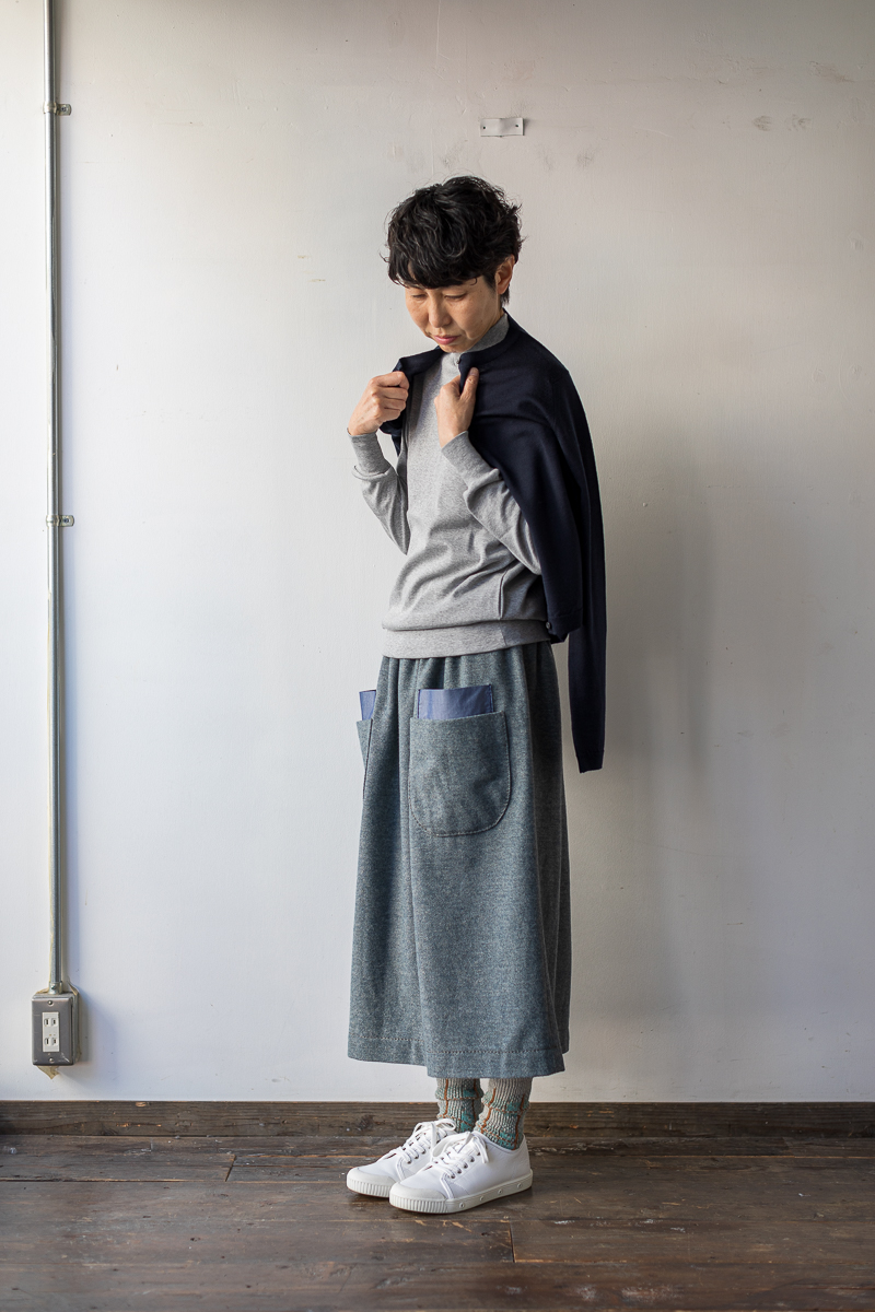 日本製homspun ウールスカート Sサイズ